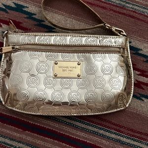 Michael Kors smallish gold clutch